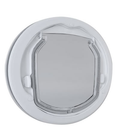 Glasscorp Pet Corp Slim Profile Cat Door White Front.jpg