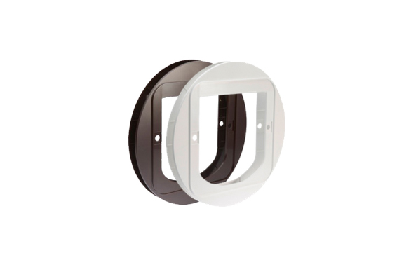 Sureflap Microchip Cat Flap Mounting Adaptor White And Brown.jpg